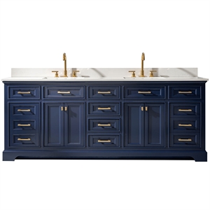 Design Element Group Milano 84&quot Solid Wood Double Vanity in Blue