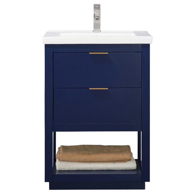 Klein 24 Single Sink Vanity In Blue, Design Element Mason Blue Vanity