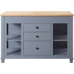 Design Element Group Medley 54&quot Kitchen Island with Slide Out Table in Gray