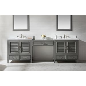 Design Element Estate 102&quot Double Sink Bathroom Vanity Modular Set in Gray