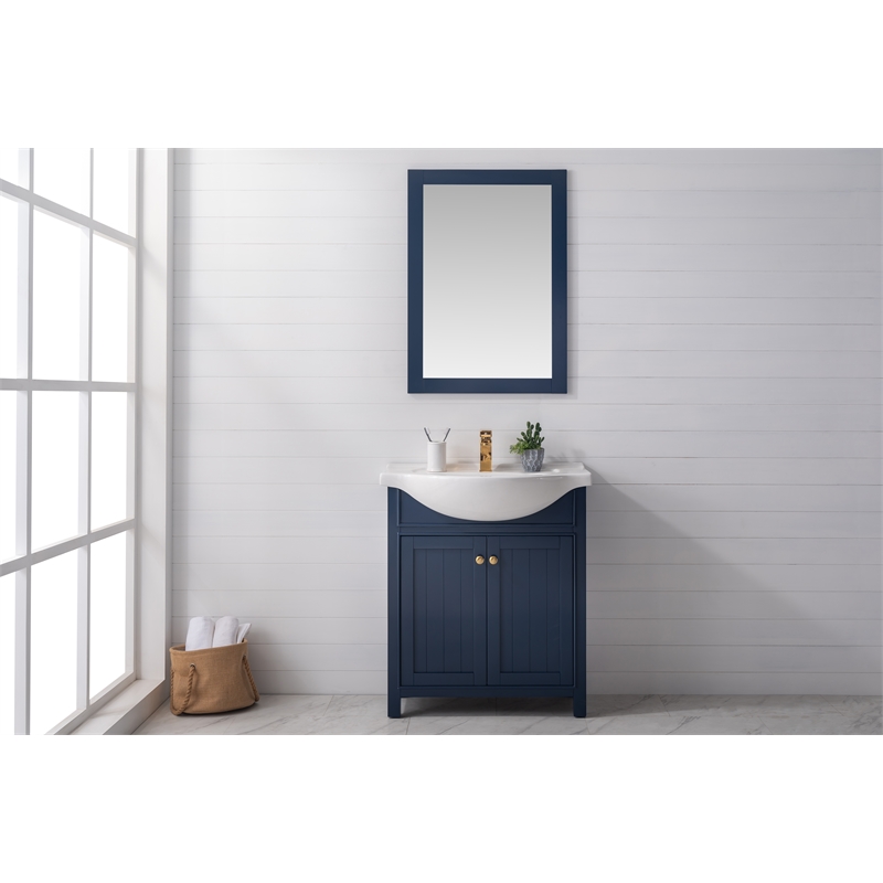 Design Element Marian 30" Single Sink Vanity In Blue Cymax Business