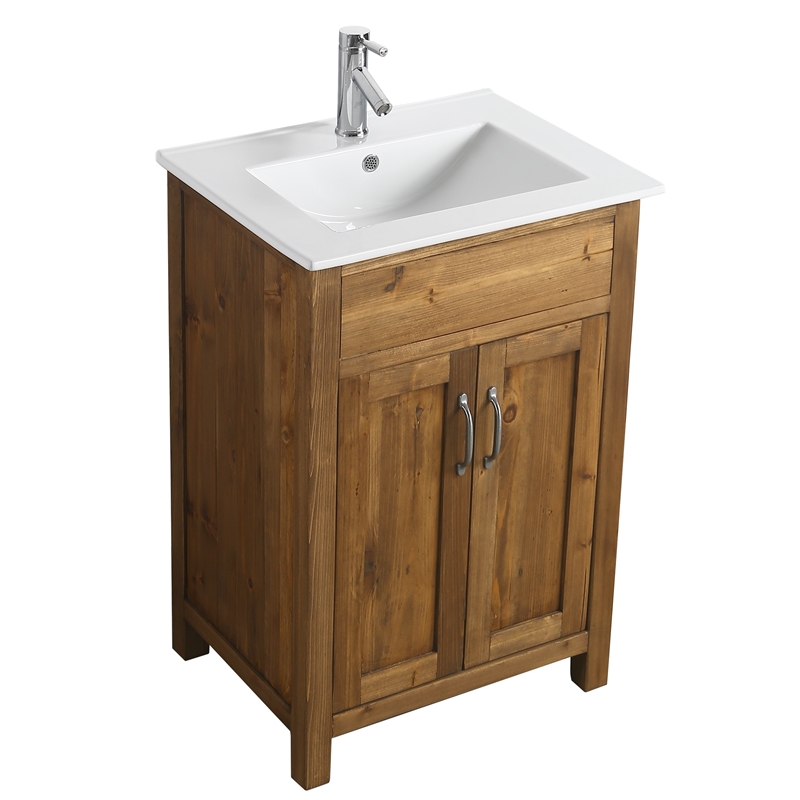 Design Element Bryson 24 Reclaimed Wood Single Sink Bathroom Vanity In Walnut Dec4002 S Design Element Bryson 24 Reclaimed, 24 Hickory Bathroom Vanity