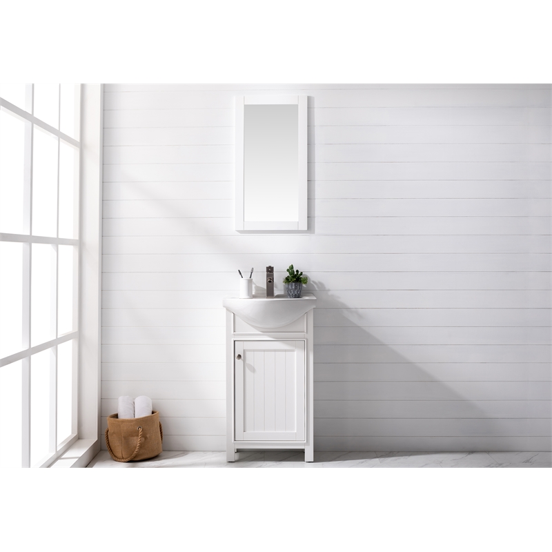 Design Element Marian 20" Solid Wood Single Sink Vanity in White