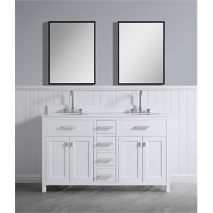 Design Element London 60.5&quot Bath Vanity Cabinet Only in White