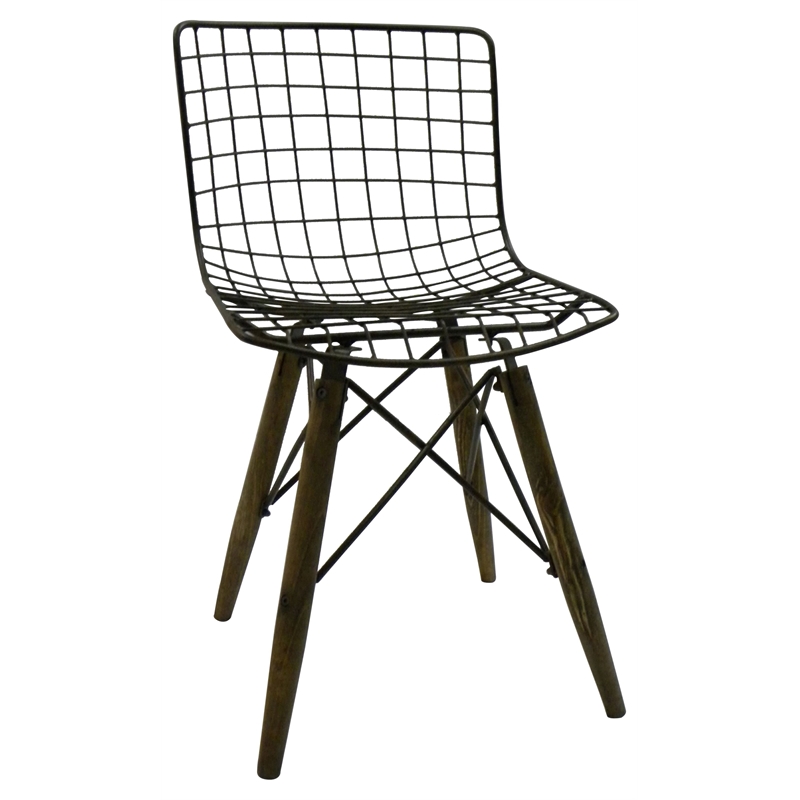 Creative Images International Metal Side Dining Chair in Black (Set of 2)