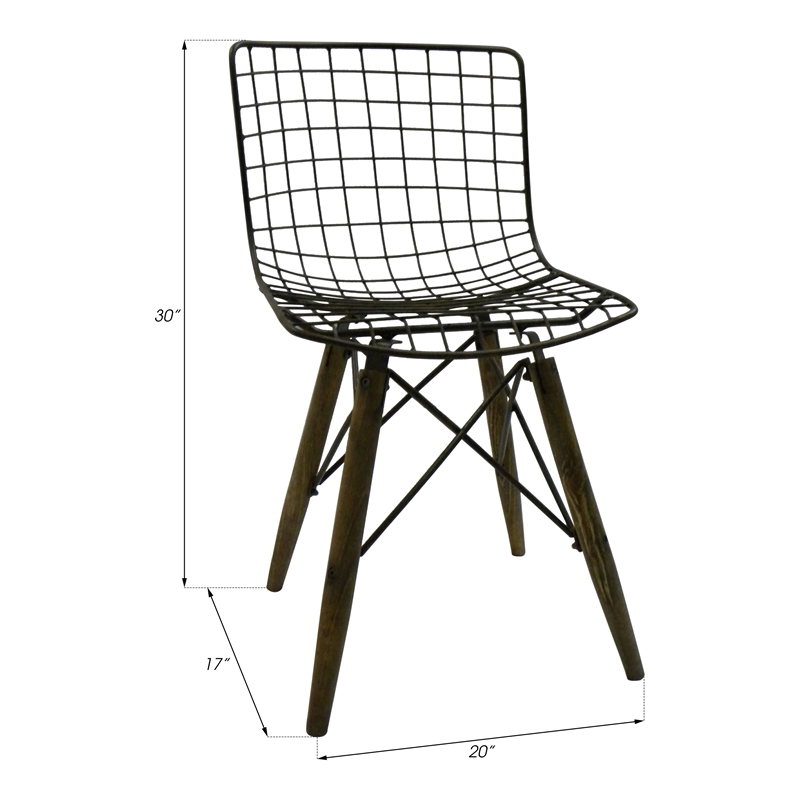 Creative Images International Metal Side Dining Chair in Black (Set of 2)