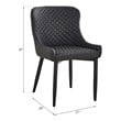 Creative Images International Tufted Side Dining Chair in Dark Gray (Set of 2)