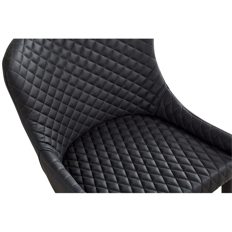 Creative Images International Tufted Side Dining Chair in Dark Gray (Set of 2)