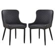 Creative Images International Tufted Side Dining Chair in Dark Gray (Set of 2)