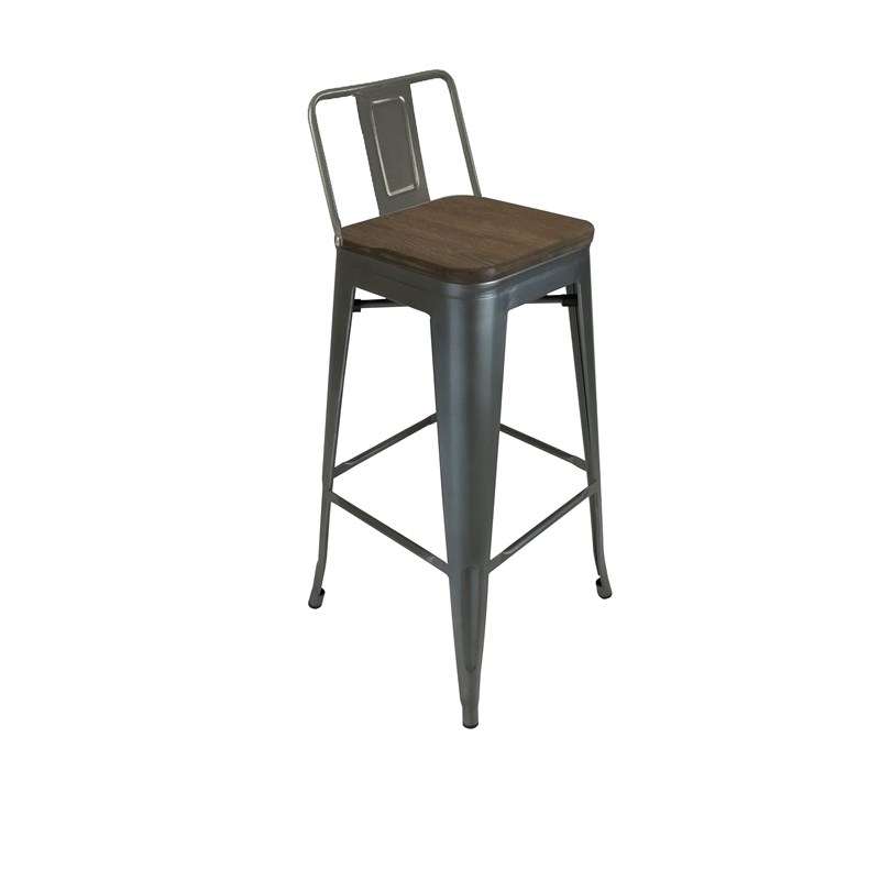 Creative Images International Metal Barstool in Gunmetal Gray (Set of 4)