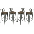 Creative Images International Metal Barstool in Gunmetal Gray (Set of 4)