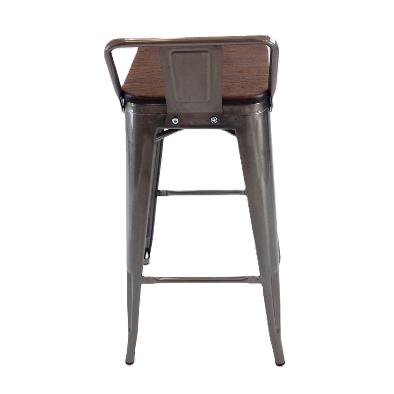 Creative Images International Metal Barstool in Gunmetal Gray (Set of 4)