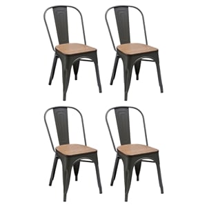 creative images international metal dining chair in gray (set of 4)