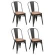 Creative Images International Metal Dining Chair in Gray (Set of 4)