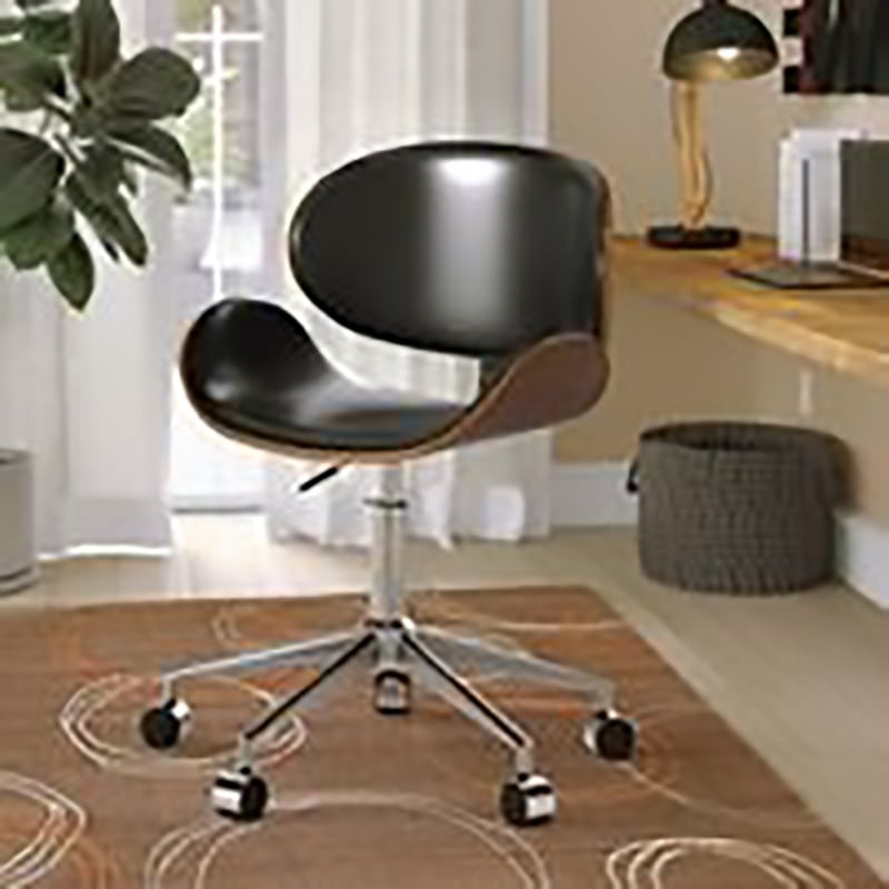 Creative Images International Modern Faux Leather Task Chair in Walnut