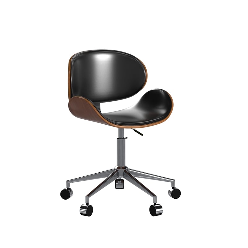 Creative Images International Modern Faux Leather Task Chair in Walnut
