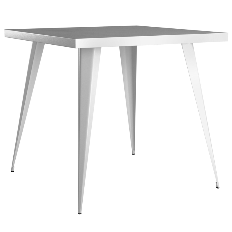 Creative Images International Metal Dining Table with Metal Legs in White