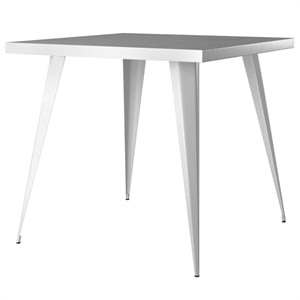 Creative Images International Metal Dining Table with Metal Legs in White