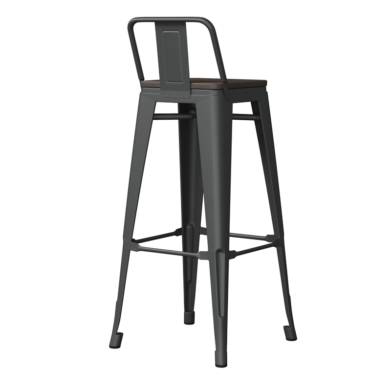 Creative Images International Metal Barstool in Gunmetal Gray (Set of 4)