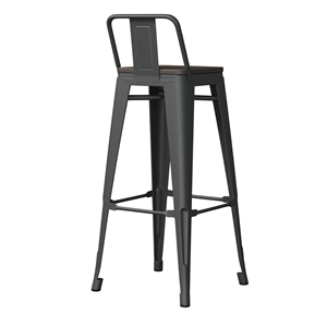 Creative Images International Metal Barstool in Gunmetal Gray (Set of 4)