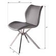 Creative Images International Dining Chair with Flared Legs in Gray (Set of 4)