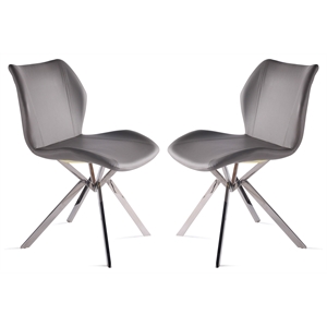 Creative Images International Dining Chair with Flared Legs in Gray (Set of 4)