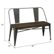 Creative Images International Metal Bench with Wood Top in Gunmetal Gray