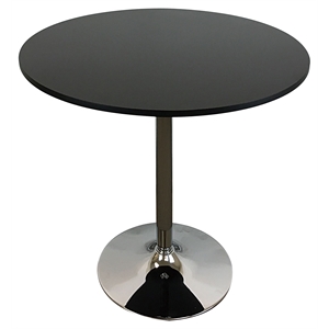 Creative Images International Round Modern Wood Dining Table in Black