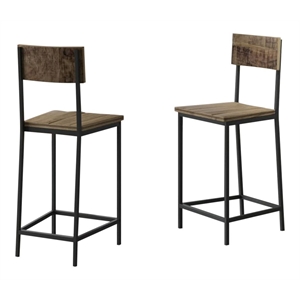 creative images international counter stool in natural wood (set of 2)