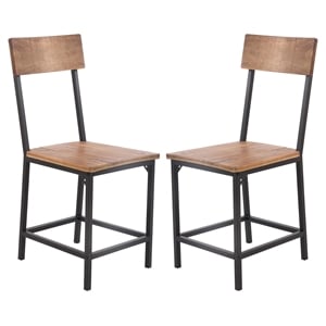 creative images international wood dining chair in natural (set of 2)