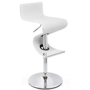 creative images international faux leather adjustable bar stool in white