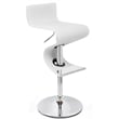 Creative Images International Faux Leather Adjustable Bar Stool in White