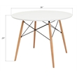 Creative Images International Round Contemporary Plastic Dining Table in White