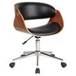 Creative Images International Wood Office Chair in Beige and Black