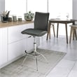 Contemporary Faux Leather Adjustable Bar Stool in Gray (Set of 2)