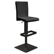 Creative Images International Faux Leather Adjustable Bar Stool in Black