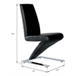Creative Images International Faux Leather Z Dining Chair in Black (Set of 2)