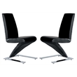 Creative Images International Faux Leather Z Dining Chair in Black (Set of 2)