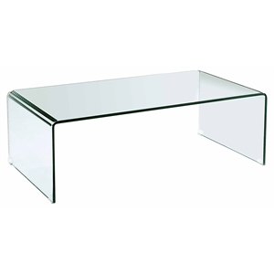 creative images international glass coffee table with rounded corners in clear