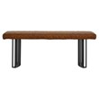Creative Images International Faux Leather Bench in Black and Brown