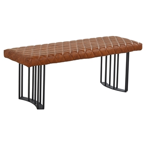 creative images international faux leather bench in black and brown