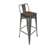 Creative Images International Contemporary Metal Barstool in Natural (Set of 4)