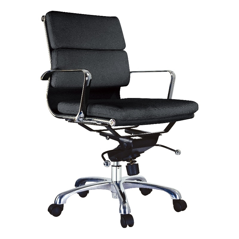 Creative Images International Low Back Padded Office Chair in Black