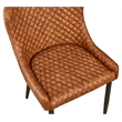 Creative Images International Faux Leather Tufted Dining Chair in Tan (Set of 2)