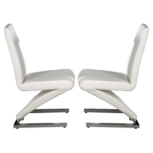creative images international faux leather z dining chair in white (set of 2)