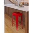 Creative Images International Metal Stool with Tapered Legs in Red (Set of 4)