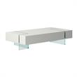 Contemporary Top Coffee Table with 19mm Tempered Glass Base in White