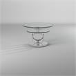 Contemporary Motion Tempered Glass Top Coffee Table with Round Base in Chrome