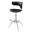 Creative Images International Adjustable Bar Stool in Black and Chrome (Set of 2)