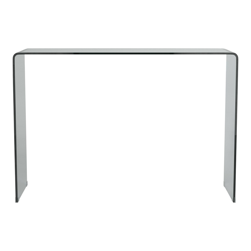 Sleek and Simple 12mm Contemporary Bent Glass Sofa Table in Clear